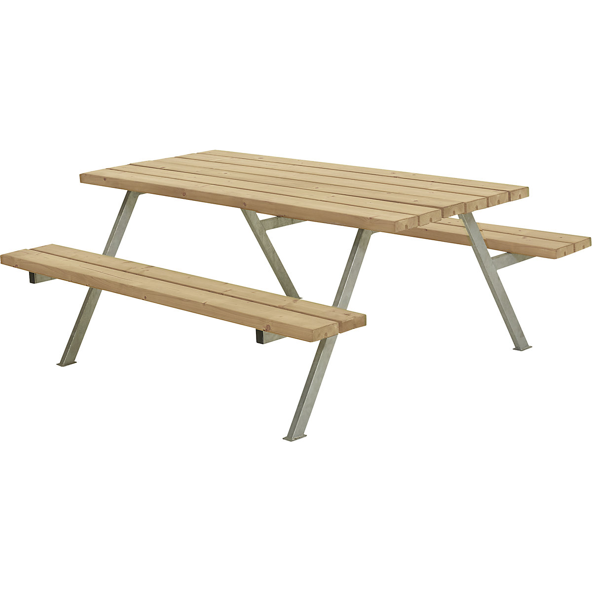 Conjunto de bancos e mesa, sem encosto, para 6 pessoas, comprimento 1770 mm, castanho-0