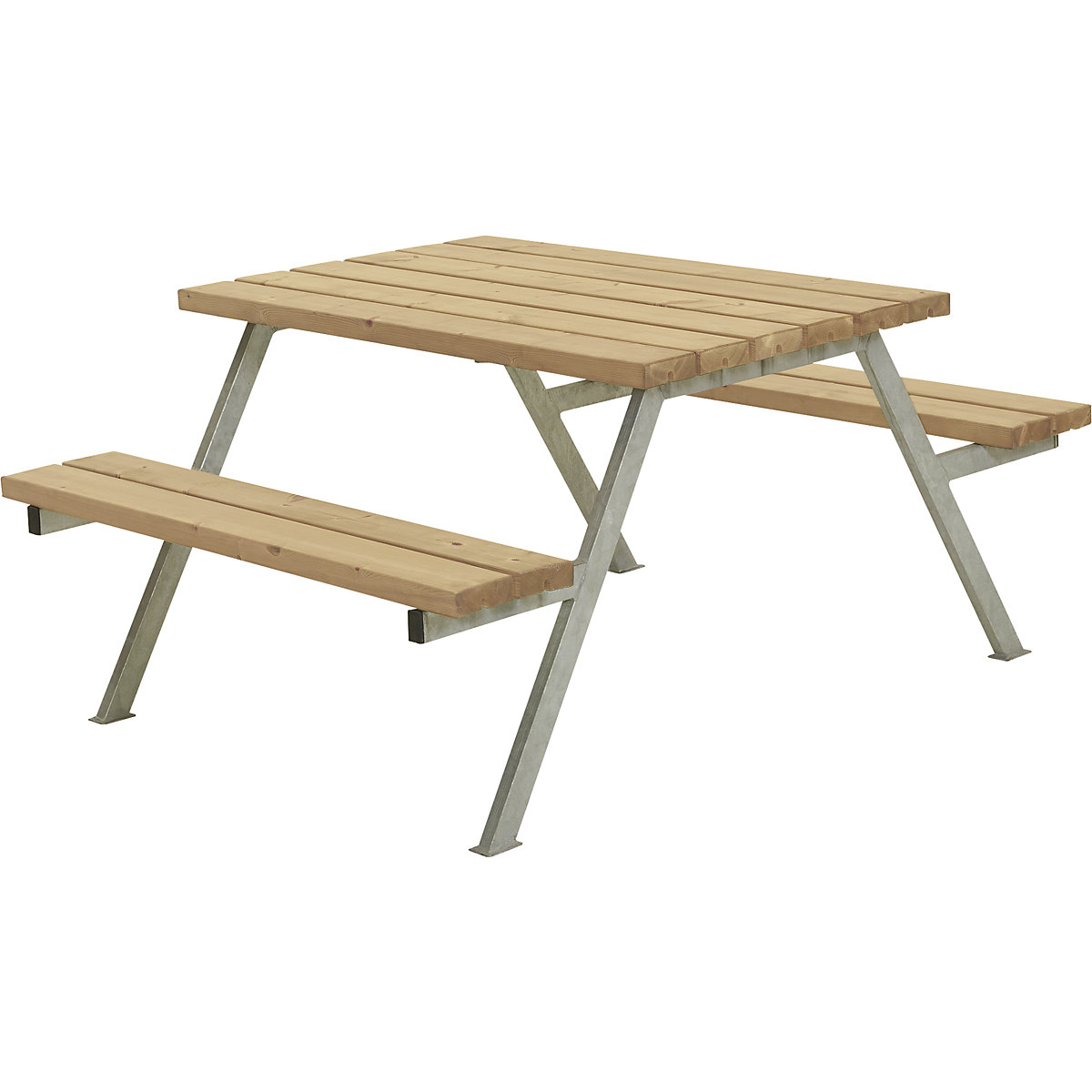 Conjunto de bancos e mesa, sem encosto, para 4 pessoas, comprimento 1180 mm, castanho-0