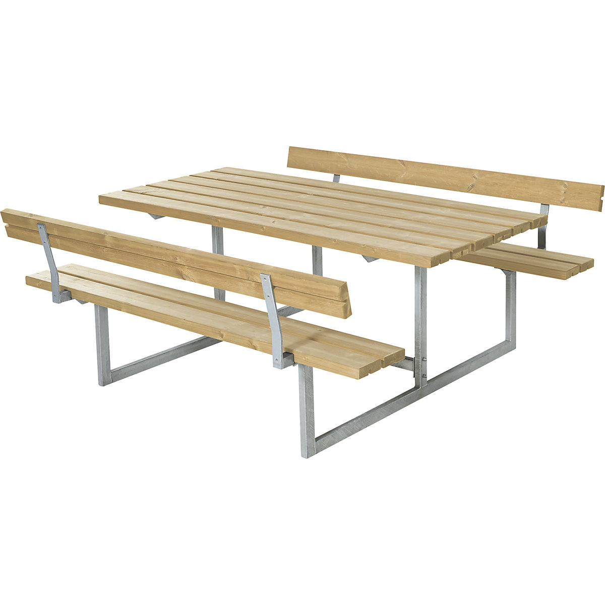 Conjunto de bancos e mesa, para 6 pessoas, com encosto, castanho-0