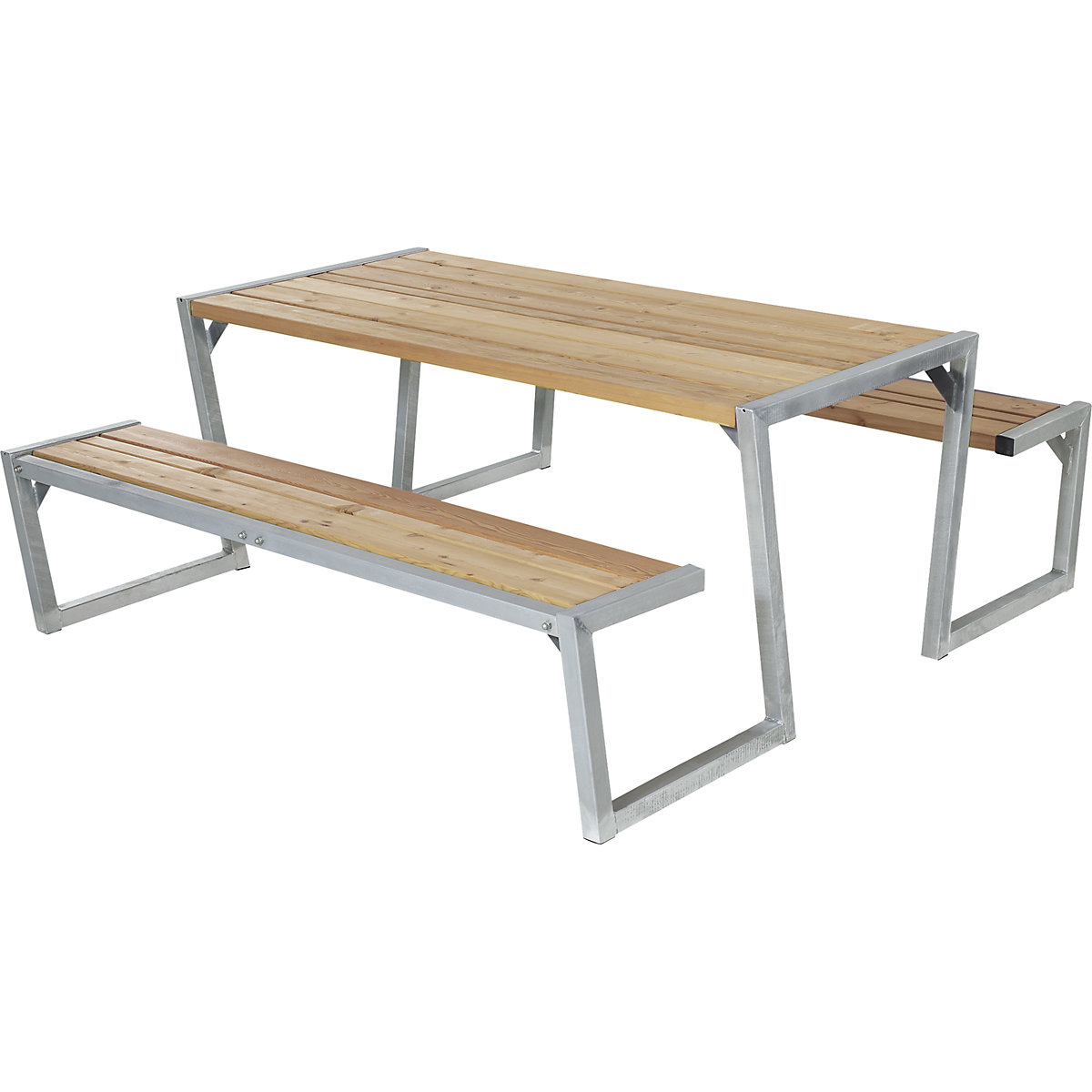 Conjunto de bancos e mesa, comprimento 1760 mm, sem encosto, castanho-0