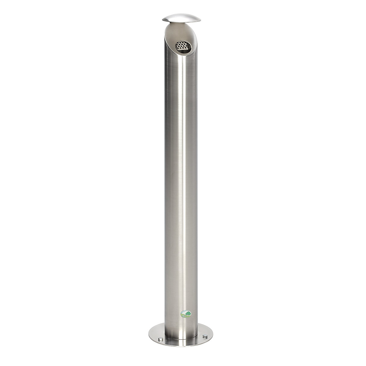 Cinzeiro de pé em aço inoxidável, com fechadura – VAR, volume 4,2 l, Ø 120 mm, escovado-0