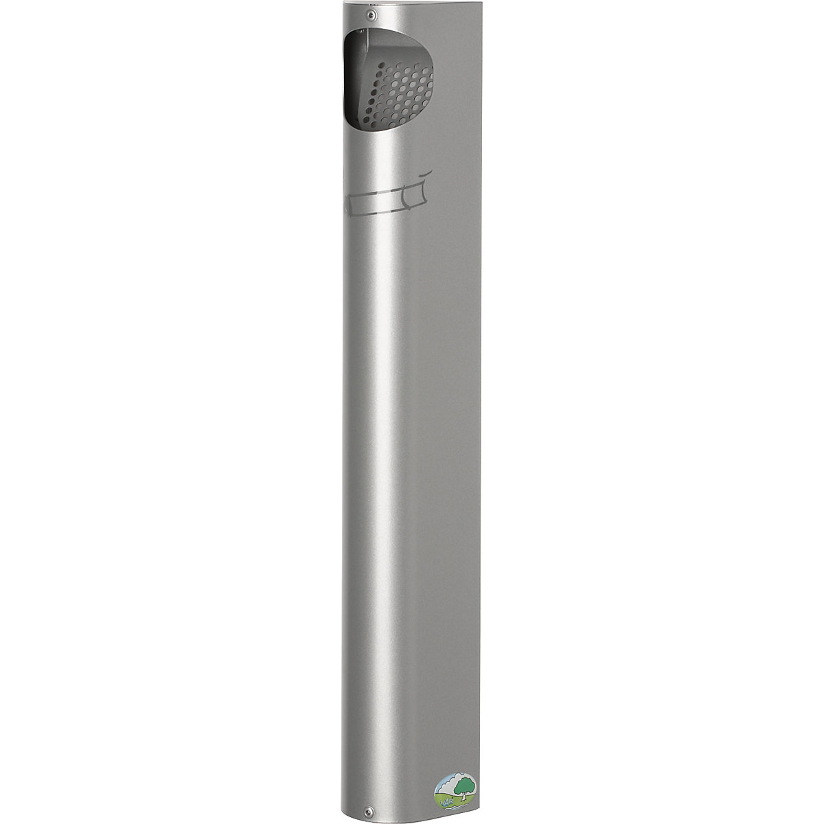 Cinzeiro de parede, aço – VAR, 3,5 l, AxLxP 550 x 110 x 74 mm, prateado-0