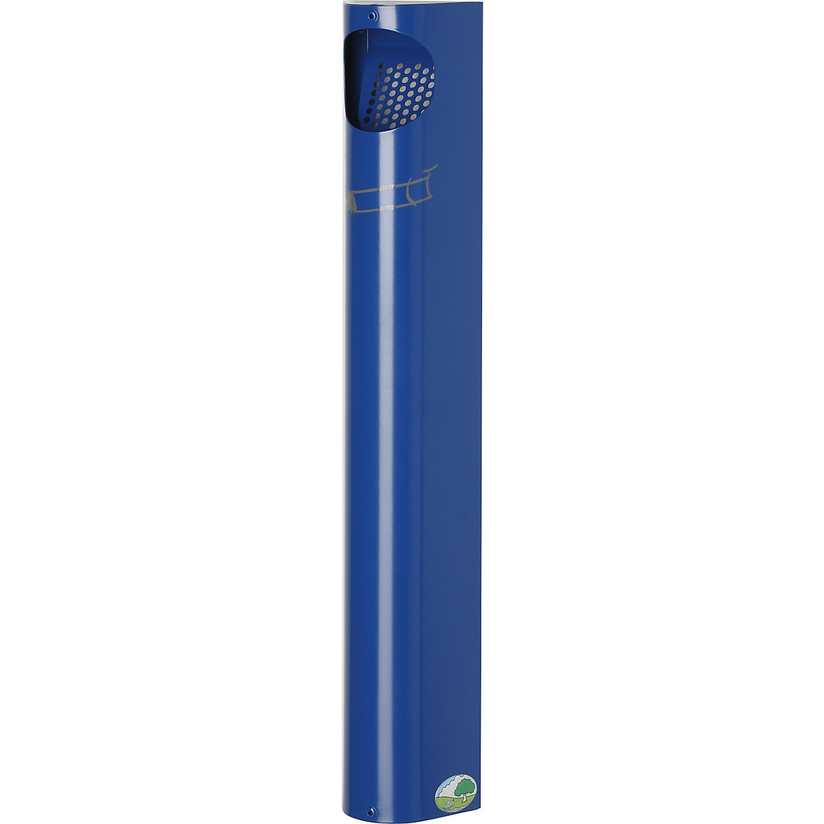 Cinzeiro de parede, aço – VAR, 3,5 l, AxLxP 550 x 110 x 74 mm, azul genciana-0