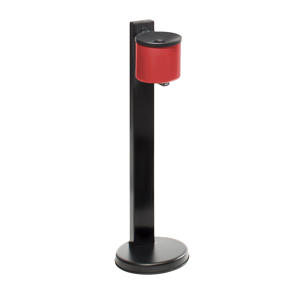Cinzeiro de segurança com pé, 2,25 l, Ø 150 mm, vermelho, chapa de aço-0