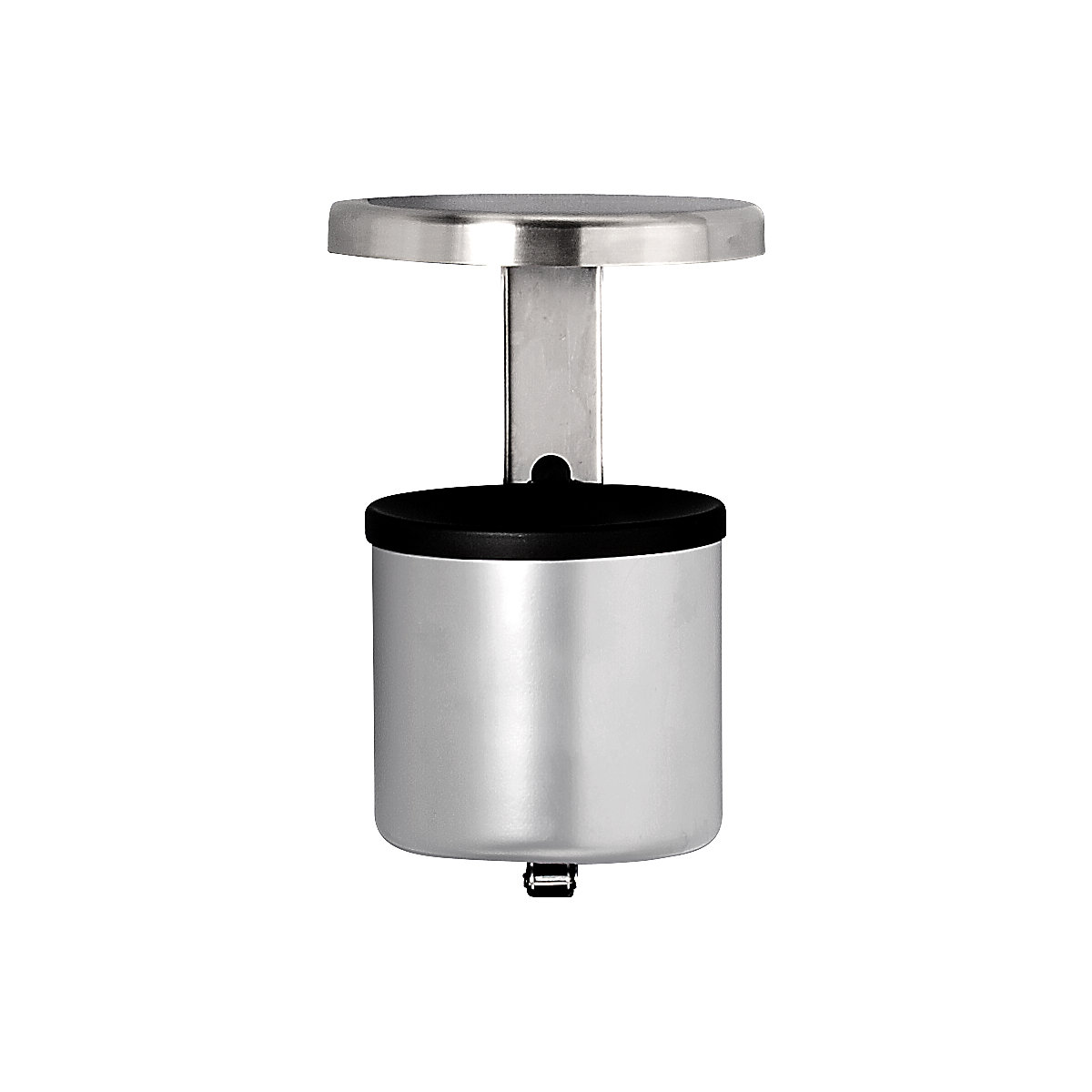 Cinzeiro de segurança de parede com telhado, redondo, 2,25 l, altura 285 mm, prata nova, chapa de aço-0