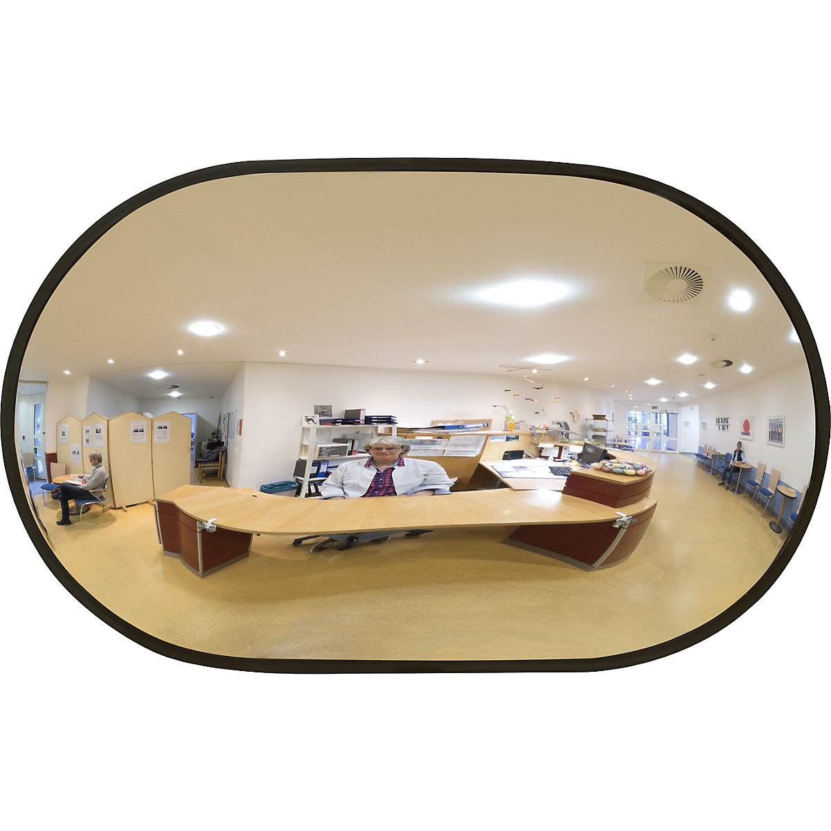 Espelho para interior em vidro acrílico, oval, AxLxP 320 x 520 x 85 mm-0