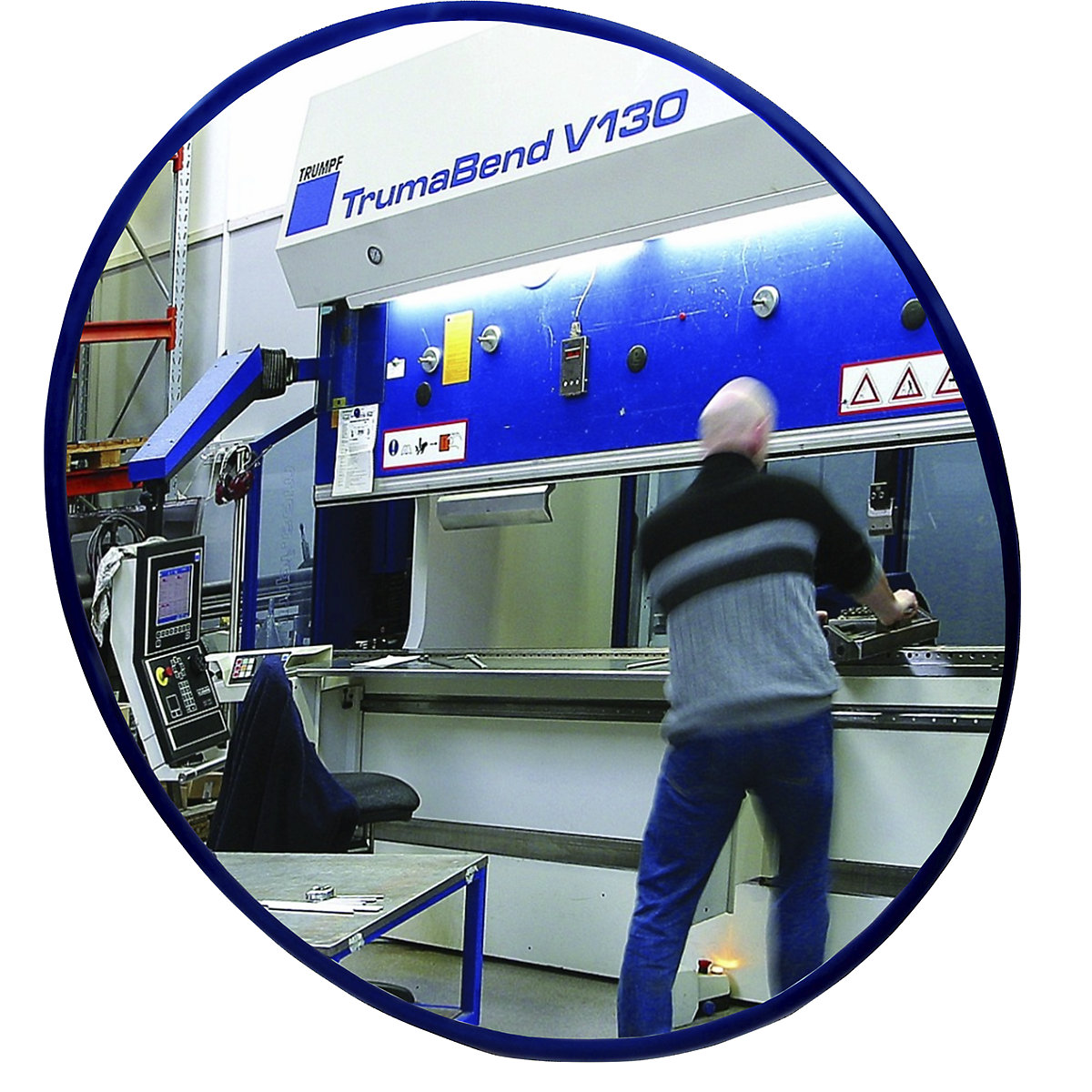 Espelho redondo com braço de parede telescópico – eurokraft pro, para montagem fixa, Ø do espelho 500 mm-0