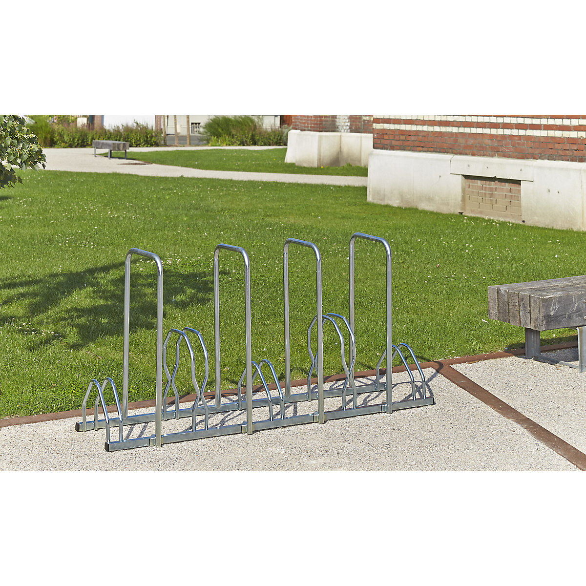 Suporte de bicicletas, 5 locais de estacionamento – Mottez (Imagem do produto 4)-3