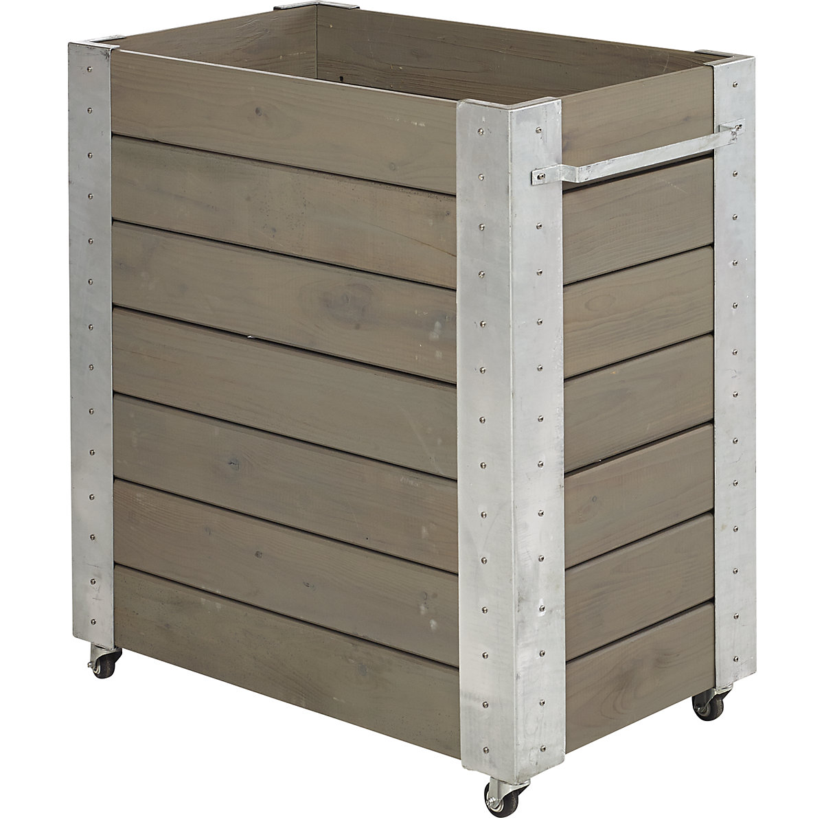 Floreira com rodas, AxLxP 950 x 870 x 500 mm, castanho acinzentado-0