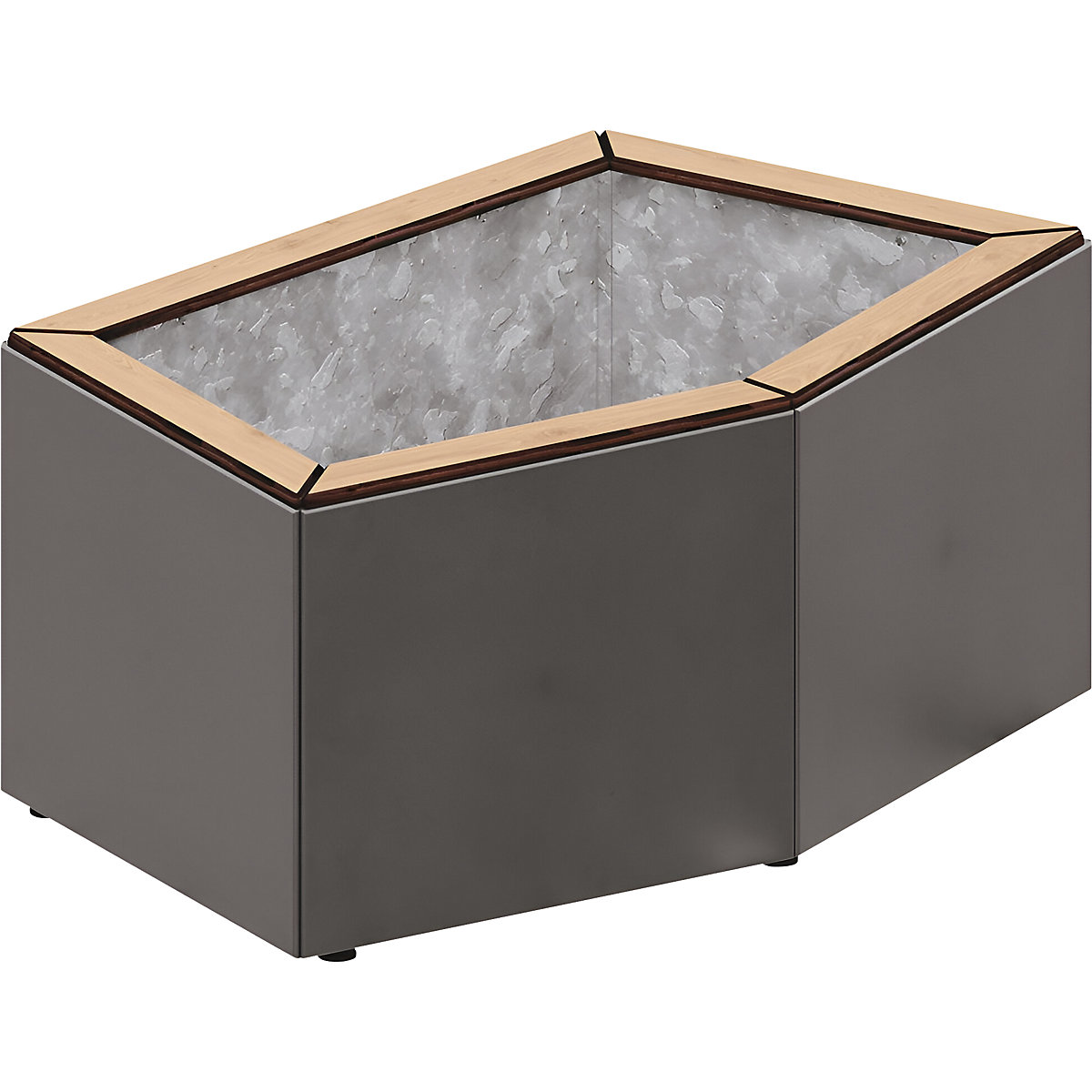 Vaso KAIRO – PROCITY, AxLxP 472 x 1067 x 667 mm, cinzento antracite-0