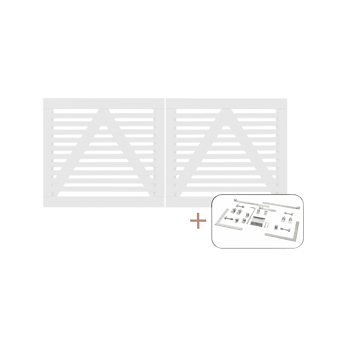 Portão duplo Tokyo incl. acessórios, madeira, LxA 2000 x 900 mm, branco-0