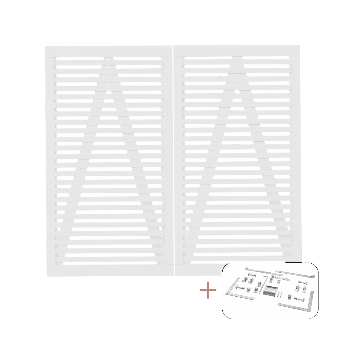 Portão duplo Tokyo incl. acessórios, madeira, LxA 2000 x 1800 mm, branco-0