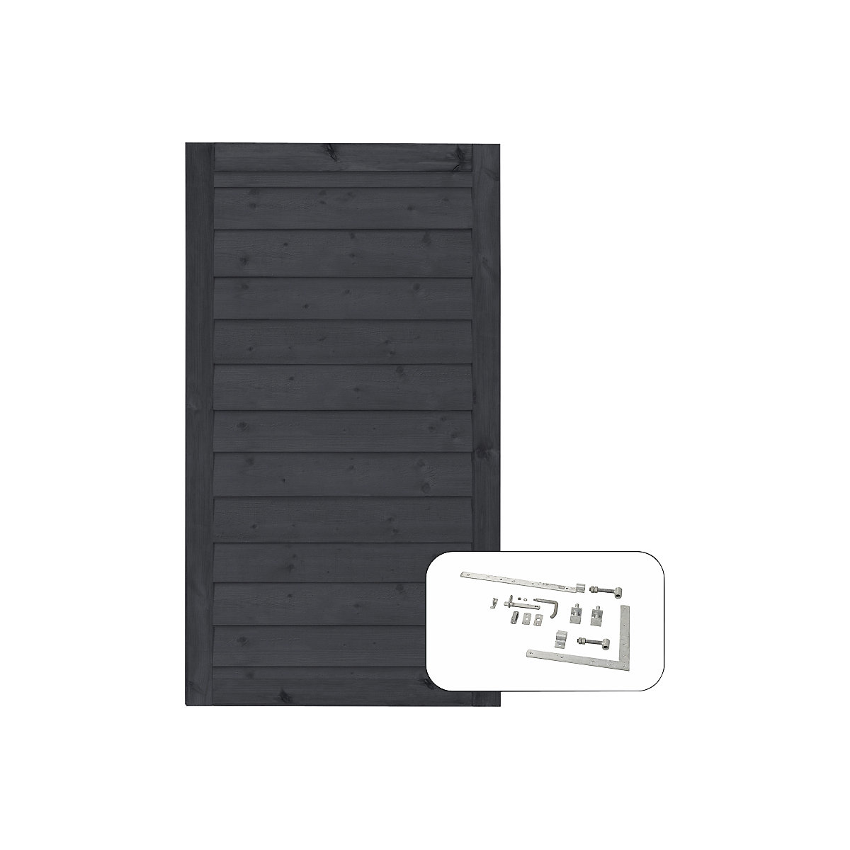 Porta única PLUS Klink incl. acessórios, madeira, LxA 1000 x 1630 mm, preto-0