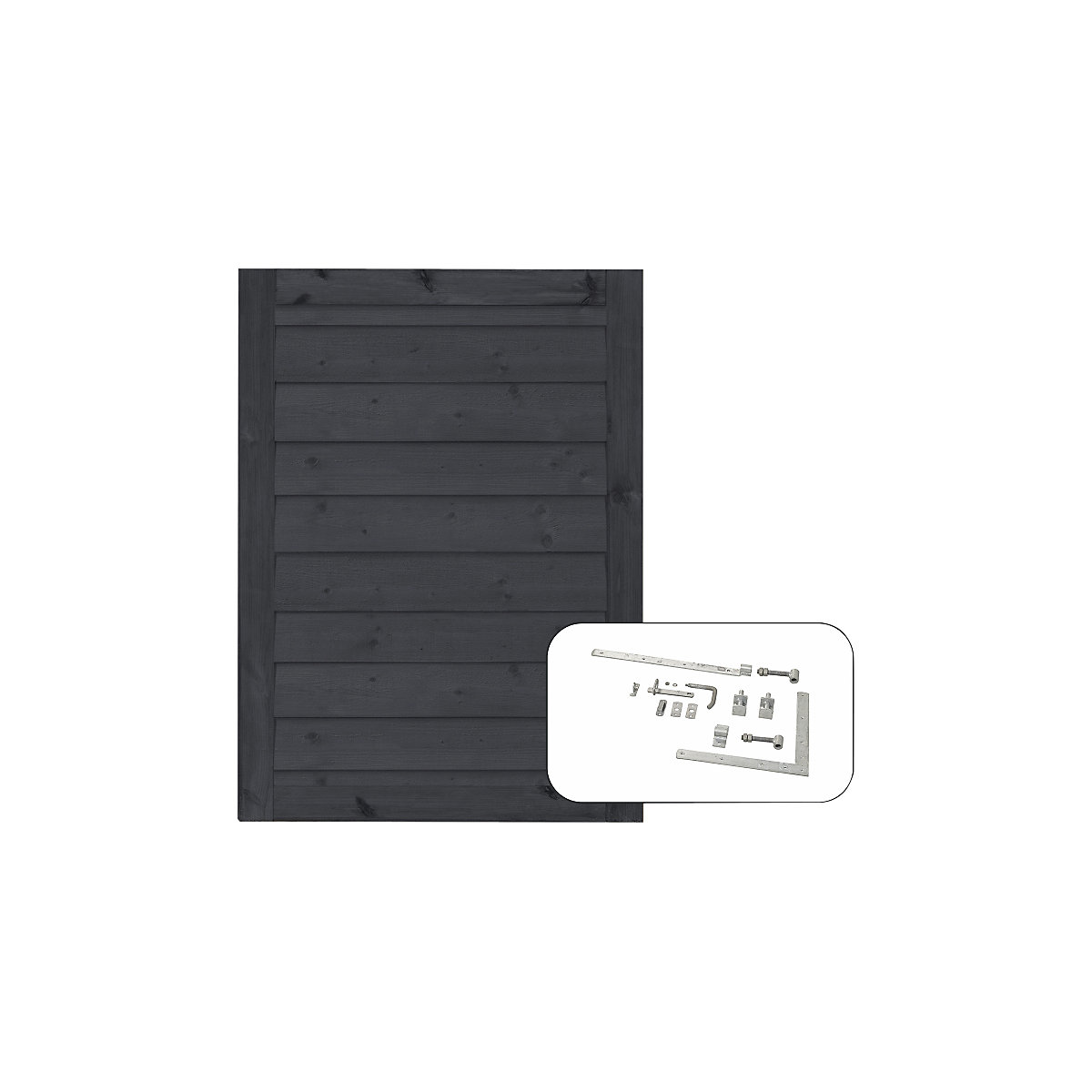 Porta única PLUS Klink incl. acessórios, madeira, LxA 1000 x 1250 mm, preto-0