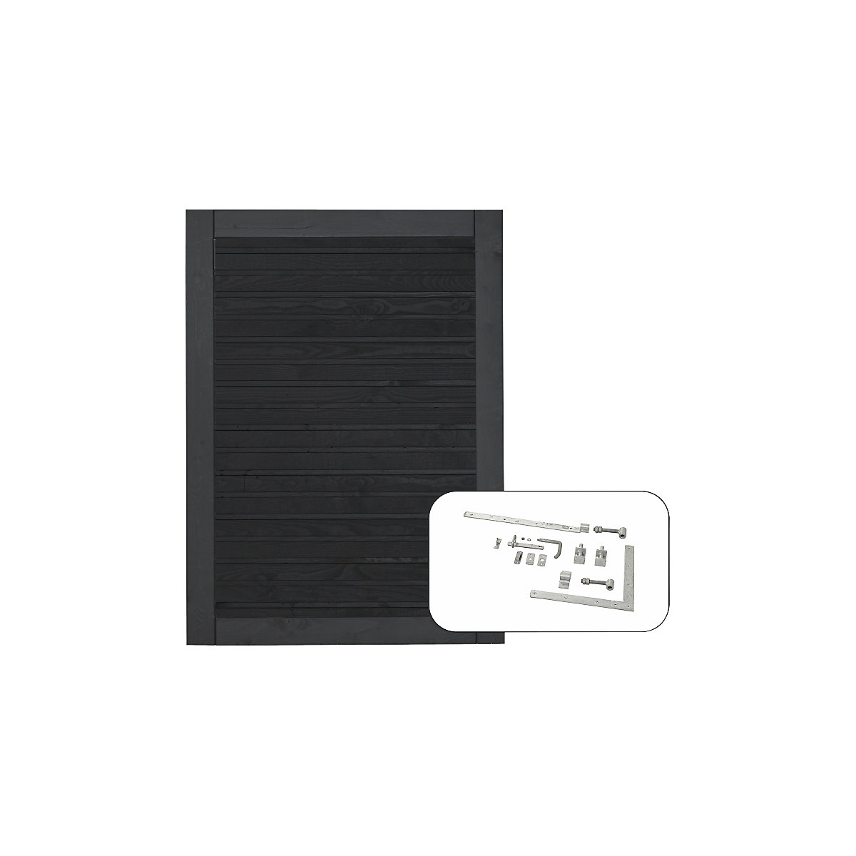 Porta única PLUS Plank incl. acessórios, madeira, LxA 1000 x 1250 mm, preto-0