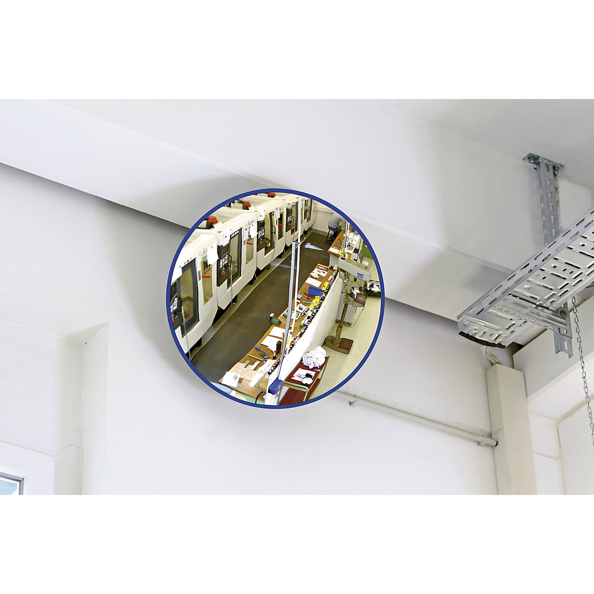 Miroir rond avec support mural télescopique – eurokraft pro (Illustration du produit 3)-2
