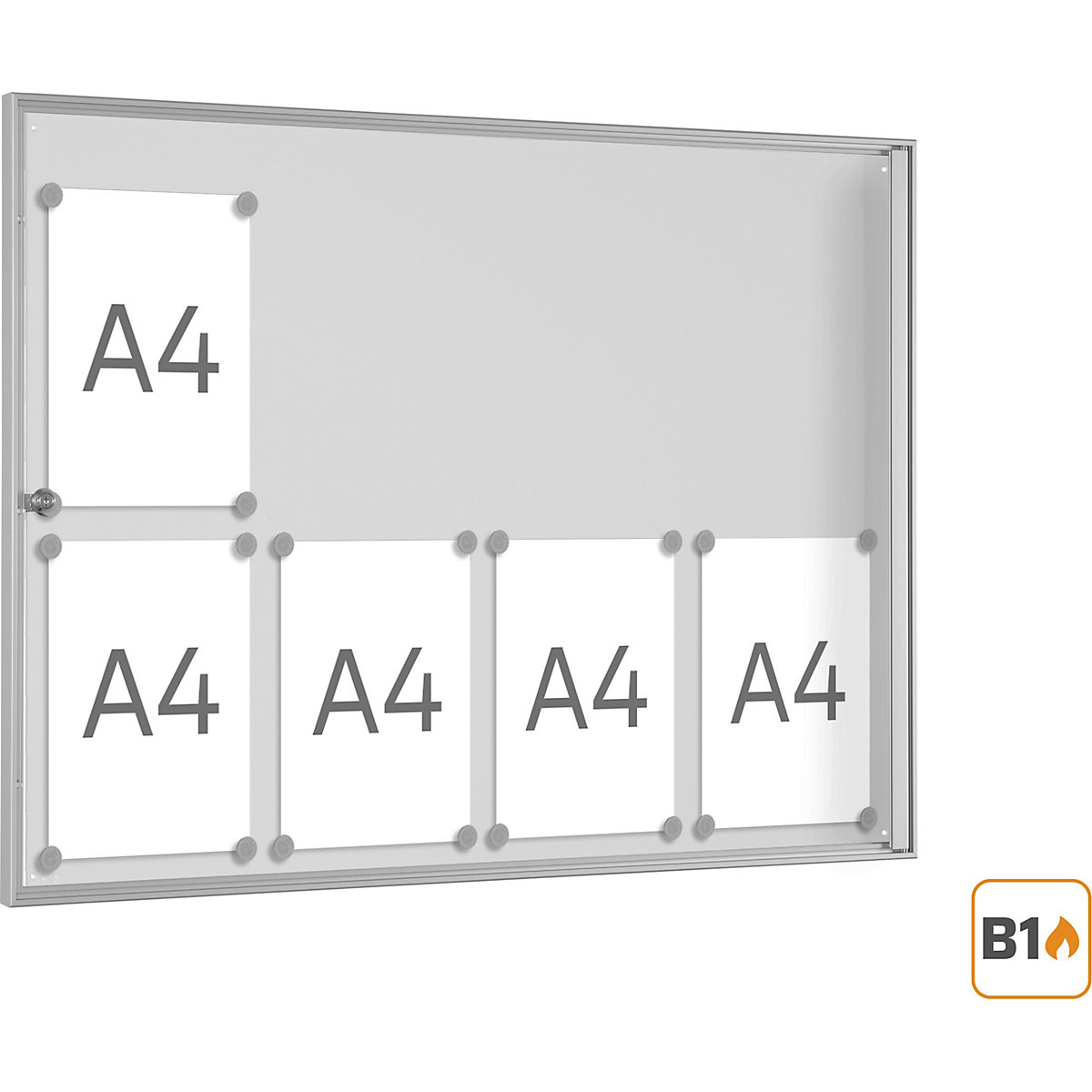 Kedvező árú fali vitrin, szürkésfehér (Termék képe 3)-2