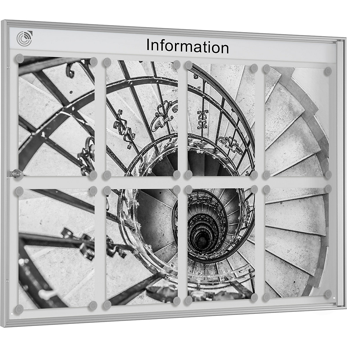 Kedvező árú fali vitrin, szürkésfehér (Termék képe 4)-3