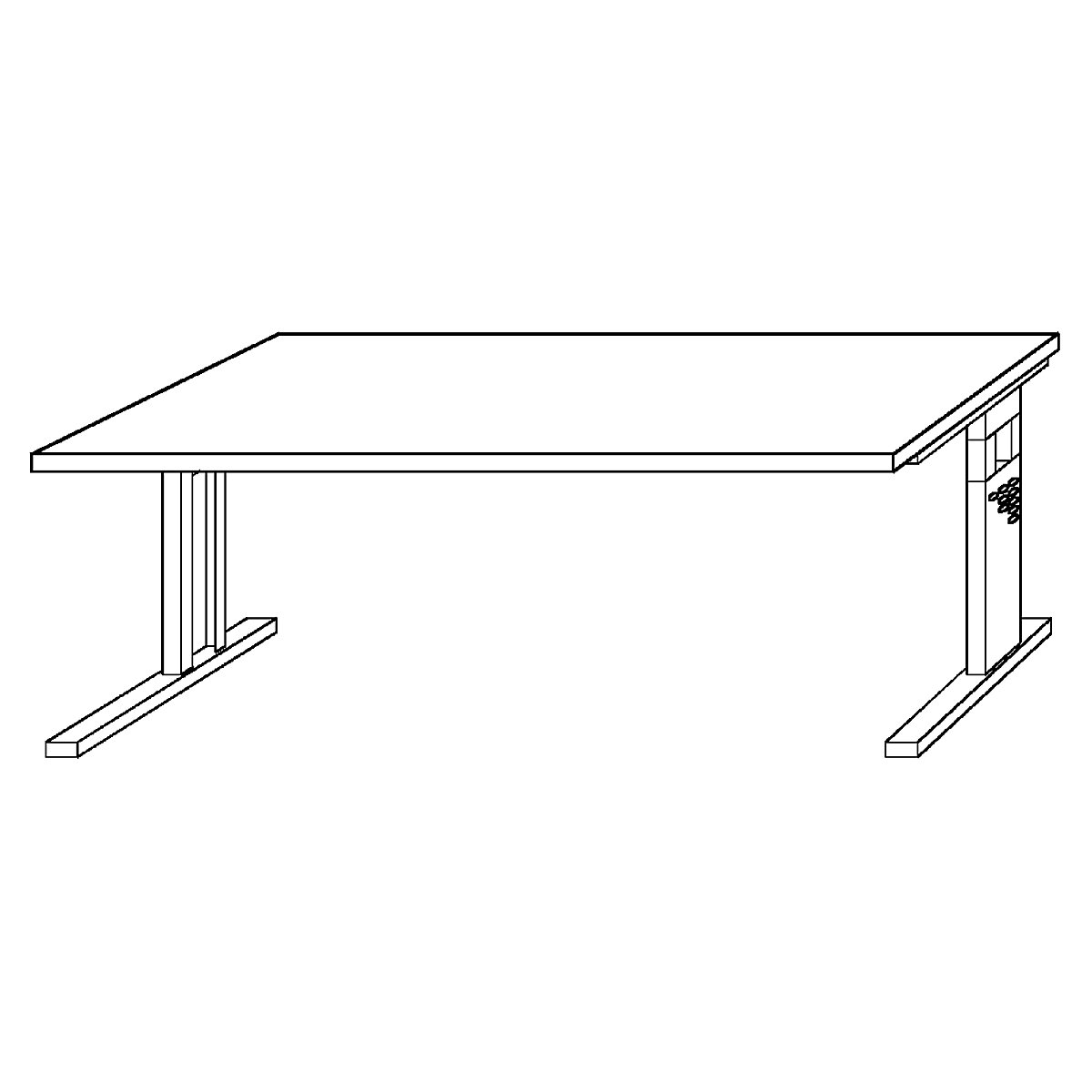 íróasztal C-lábú vázzal FINO (Termék képe 5)-4