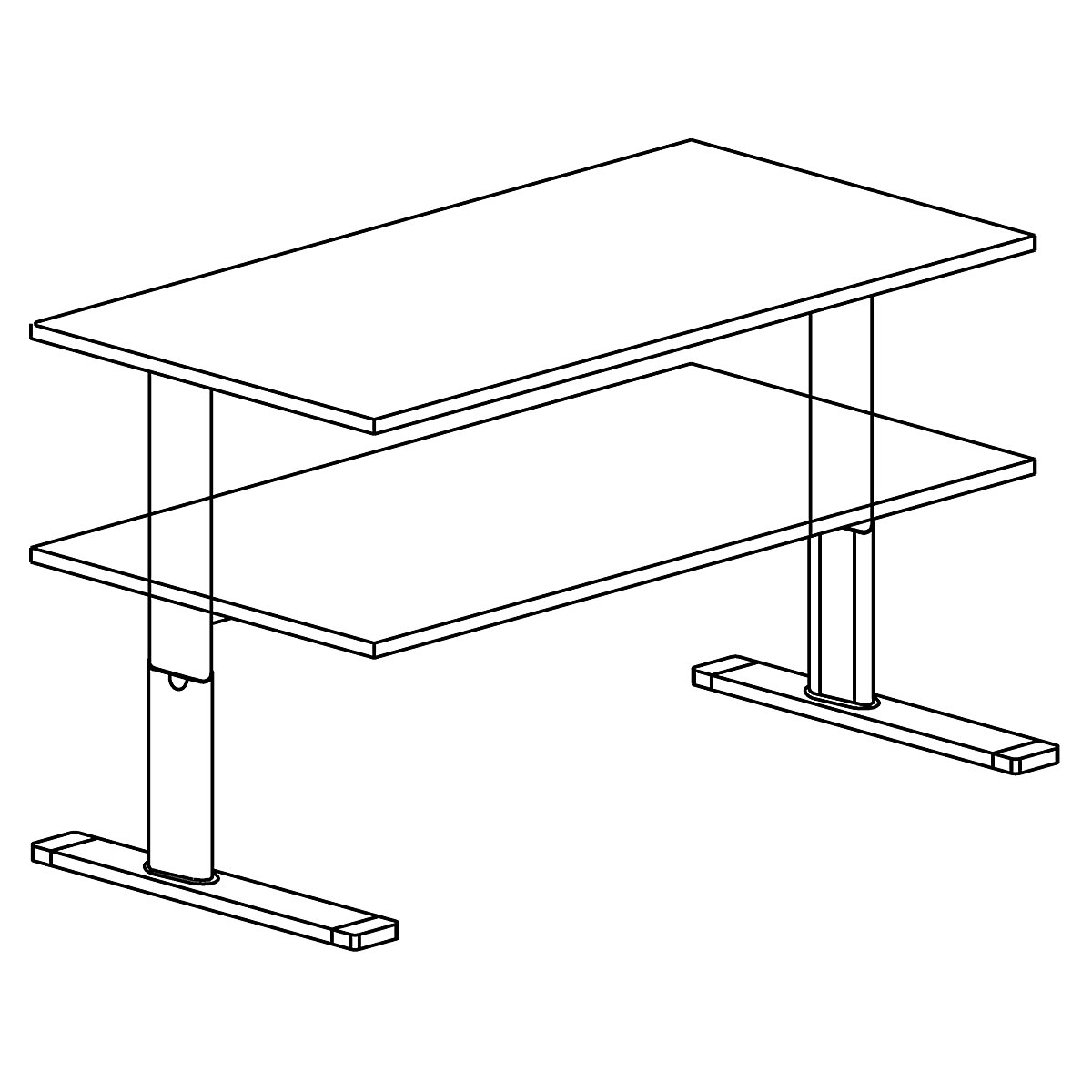 Íróasztal, elektromosan állítható magasság UPLINER-K (Termék képe 3)-2