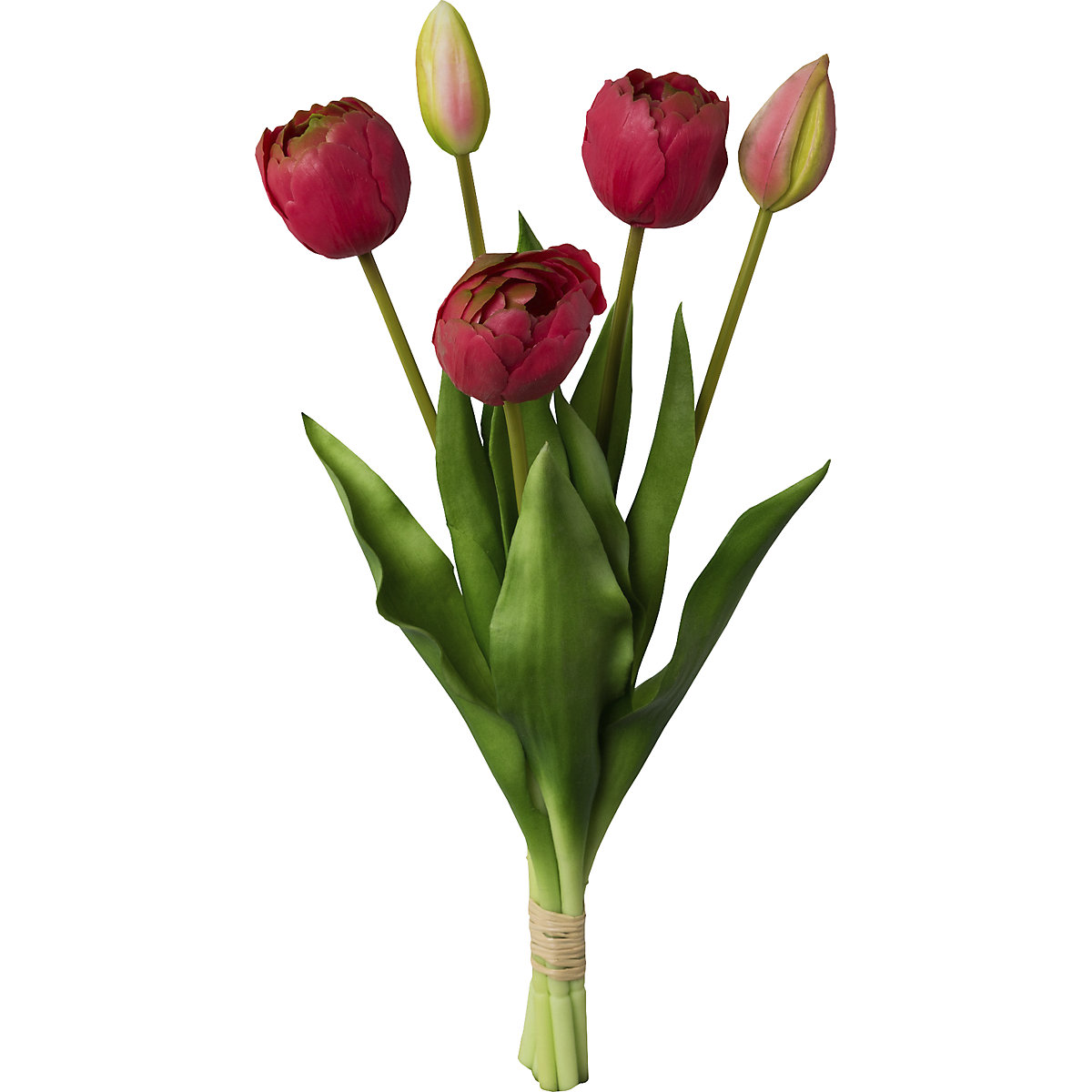 Teltvirágú tulipánok, valódi tapintás, 5 db-os csokor (Termék képe 2)-1