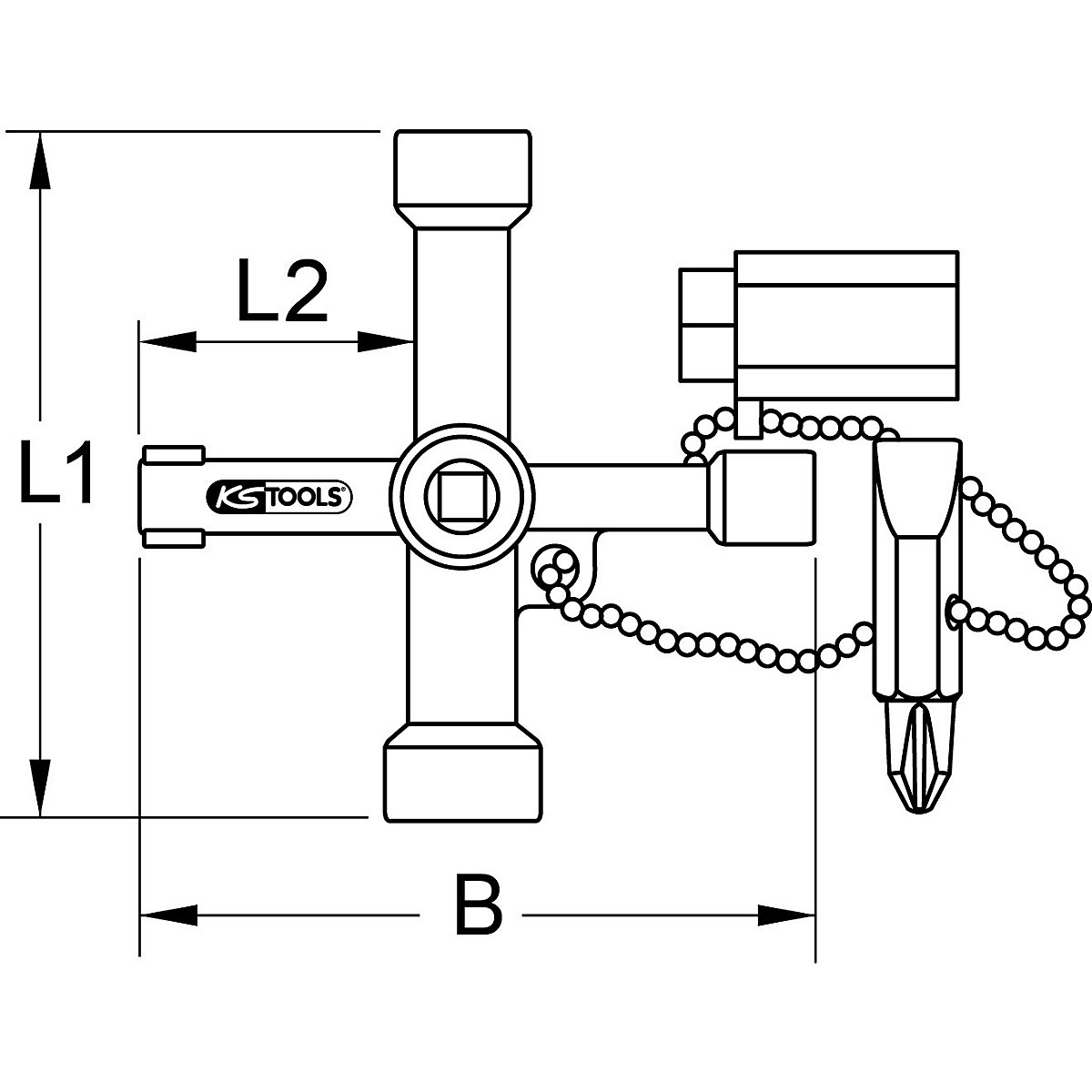 Univerzális kapcsolószekrény-kulcs – KS Tools (Termék képe 4)-3