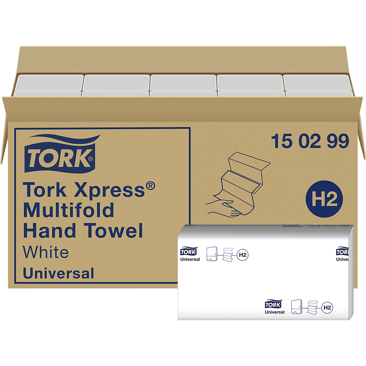 Xpress® hajtogatott kéztörlők – TORK (Termék képe 2)-1