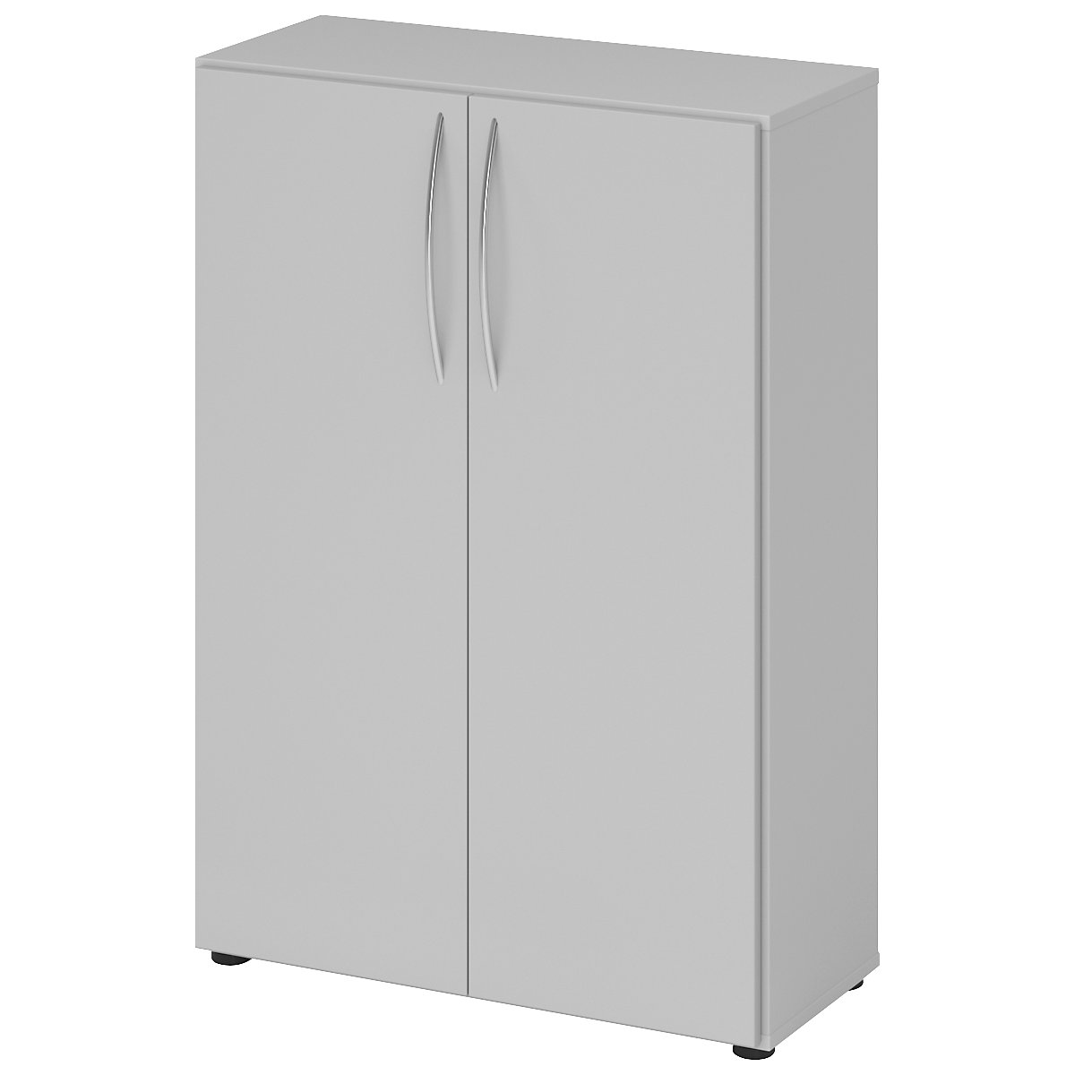 Kancelářská skříň, v x š x h 1144 x 800 x 346 mm, 3 výšky pořadačů, světle šedá-0