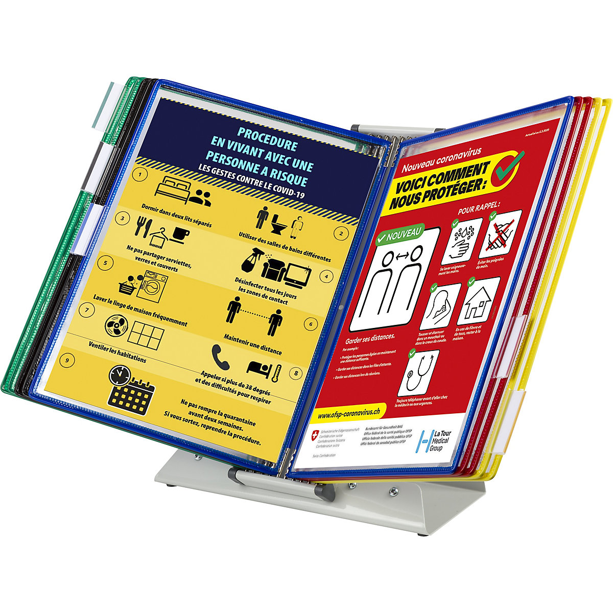 Antimicrobiële zichtmappen-tafelstandaard – Tarifold