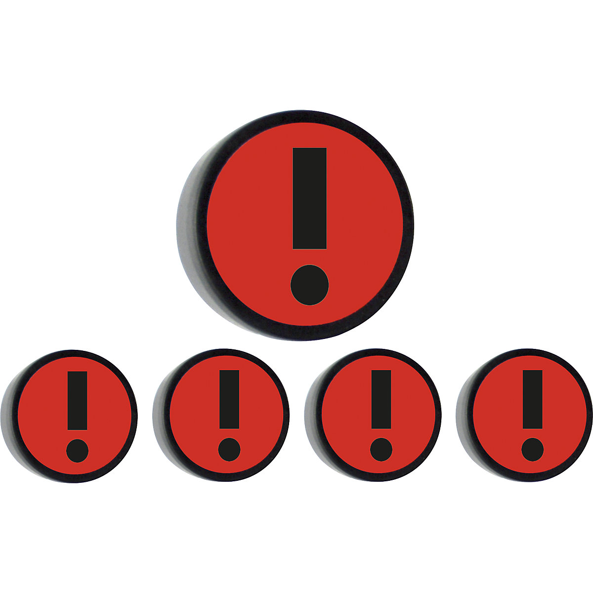 Rond magneetje ATTENTION – SMIT VISUAL, Ø 35 mm, VE = 10 stuks, rood-1