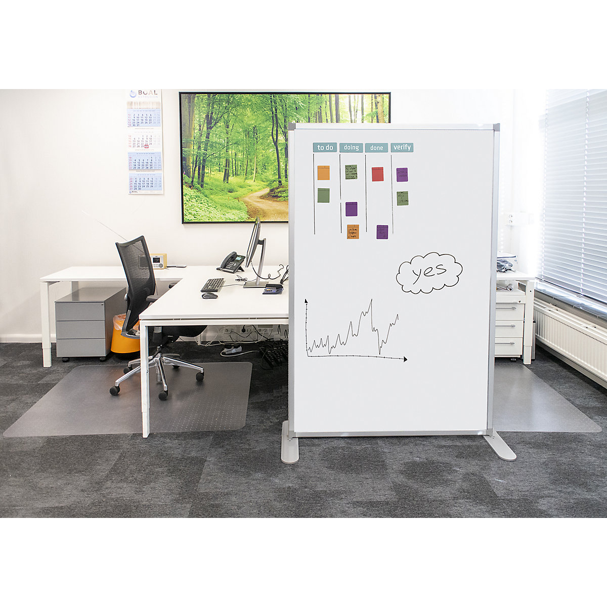 Hygiëne whiteboard-scheidingswand – SMIT VISUAL (Productafbeelding 3)-2
