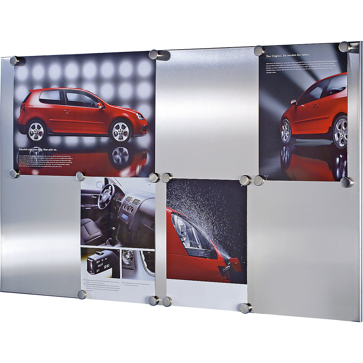 Magneethoudend wandbord van roestvast staal – eurokraft basic (Productafbeelding 2)-1