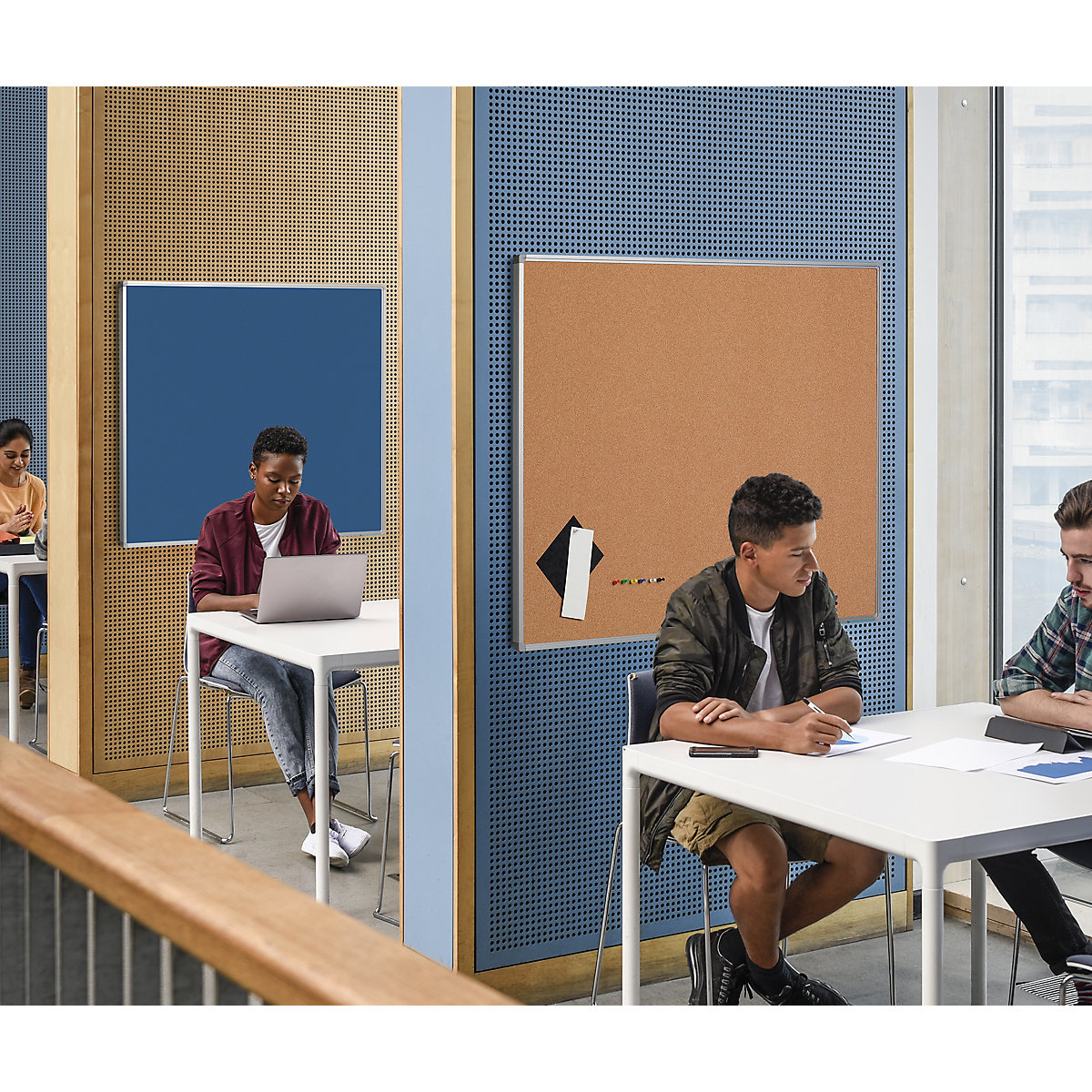 Prikbord, frame van geanodiseerd aluminium – eurokraft basic (Productafbeelding 4)-3