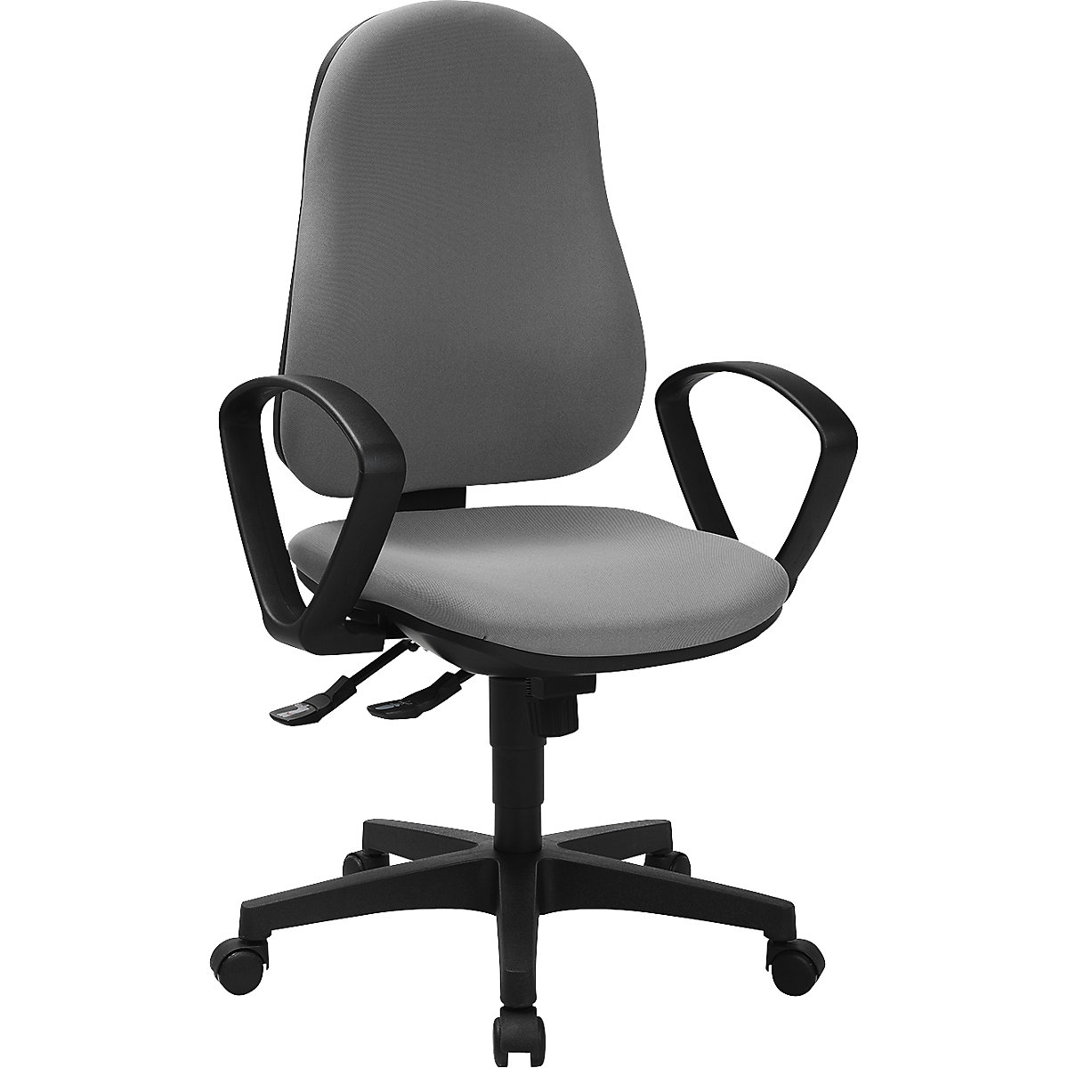 Ergonomisch gevormde draaistoel SUPPORT SY – Topstar, met armleuningen, synchroon-mechanisme, lichtgrijs-0