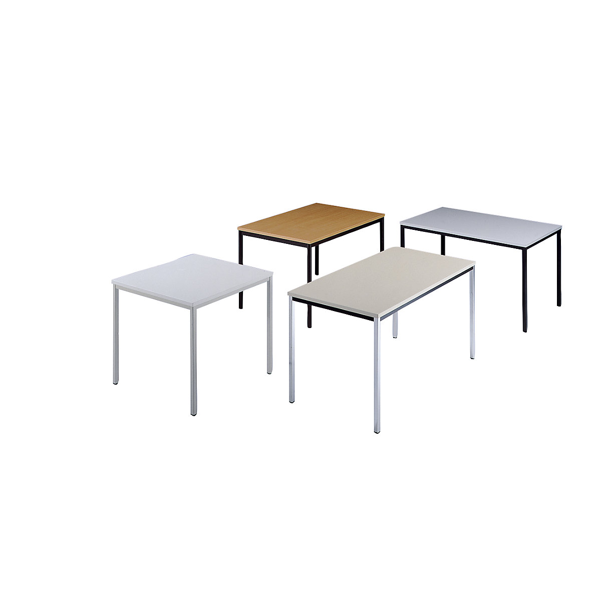 Rechthoekige tafel, met ronde, verchroomde tafelpoten (Productafbeelding 2)-1