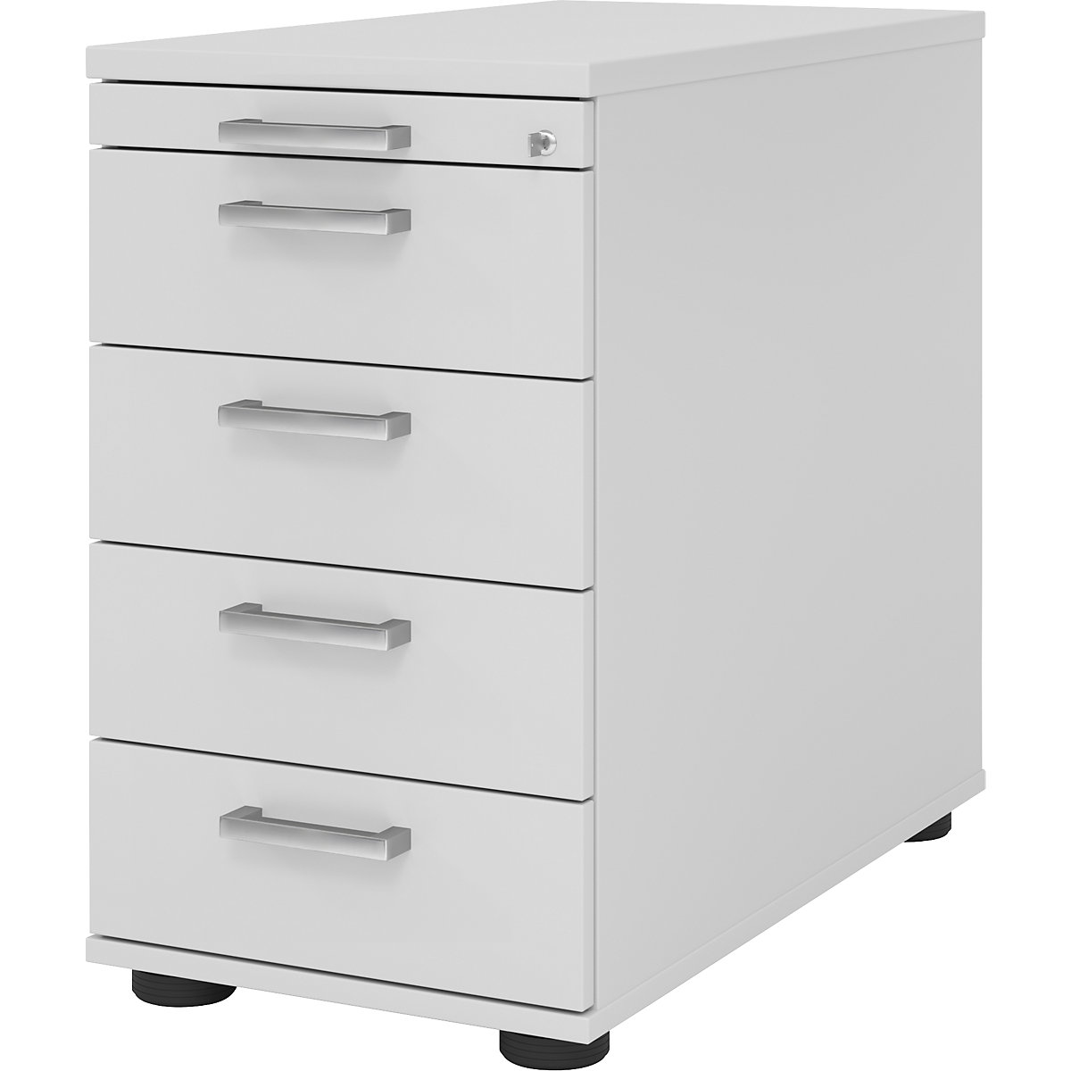 Staand ladeblok – eurokraft pro, 4 materiaalladen, 1 benodigdhedenlade, lichtgrijs-0