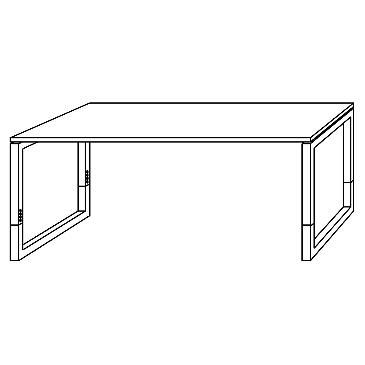 Bureautafel met frame van vierkante staalbuis ANNY – eurokraft pro (Productafbeelding 6)-5