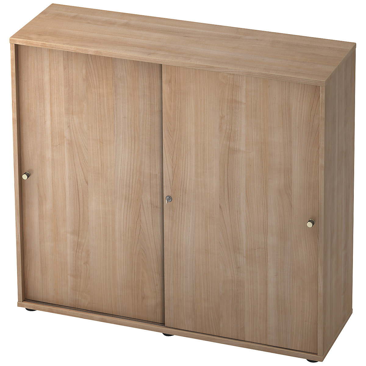 Schuifdeurkast – eurokraft pro, 2 legborden, tussenwand, notenhoutdecor / notenhoutdecor-0