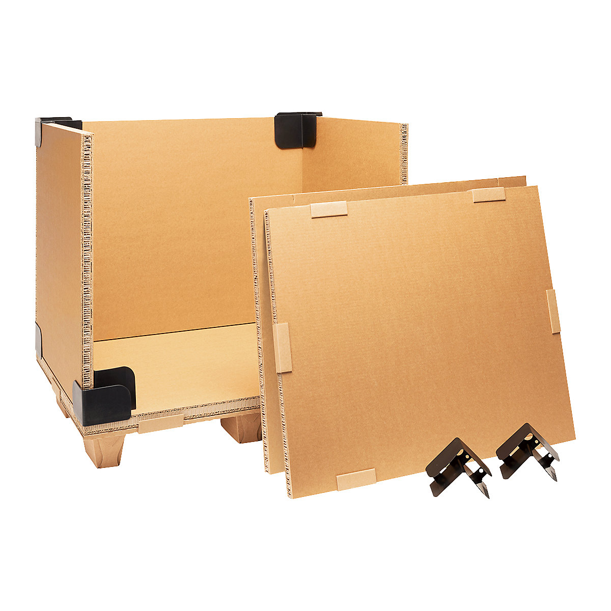 Transportbox mit Kufen, modular ratioform, braun, Innen-LxBxH 534 x 334 x 406 mm-0