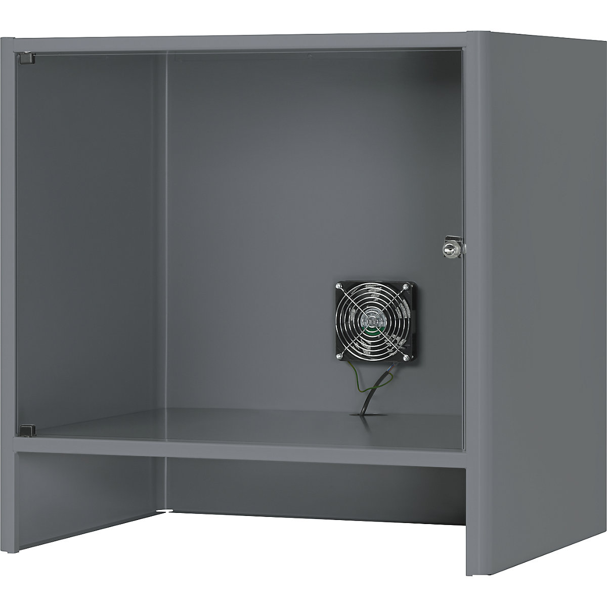 Monitorkast met geïntegreerde ventilator – RAU, h x b x d = 710 x 720 x 550 mm, antraciet metallic-0