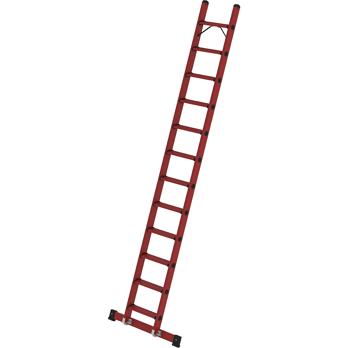 GRP lean-to step ladder – MUNK, width 370 mm, 12 steps, incl. beam-2