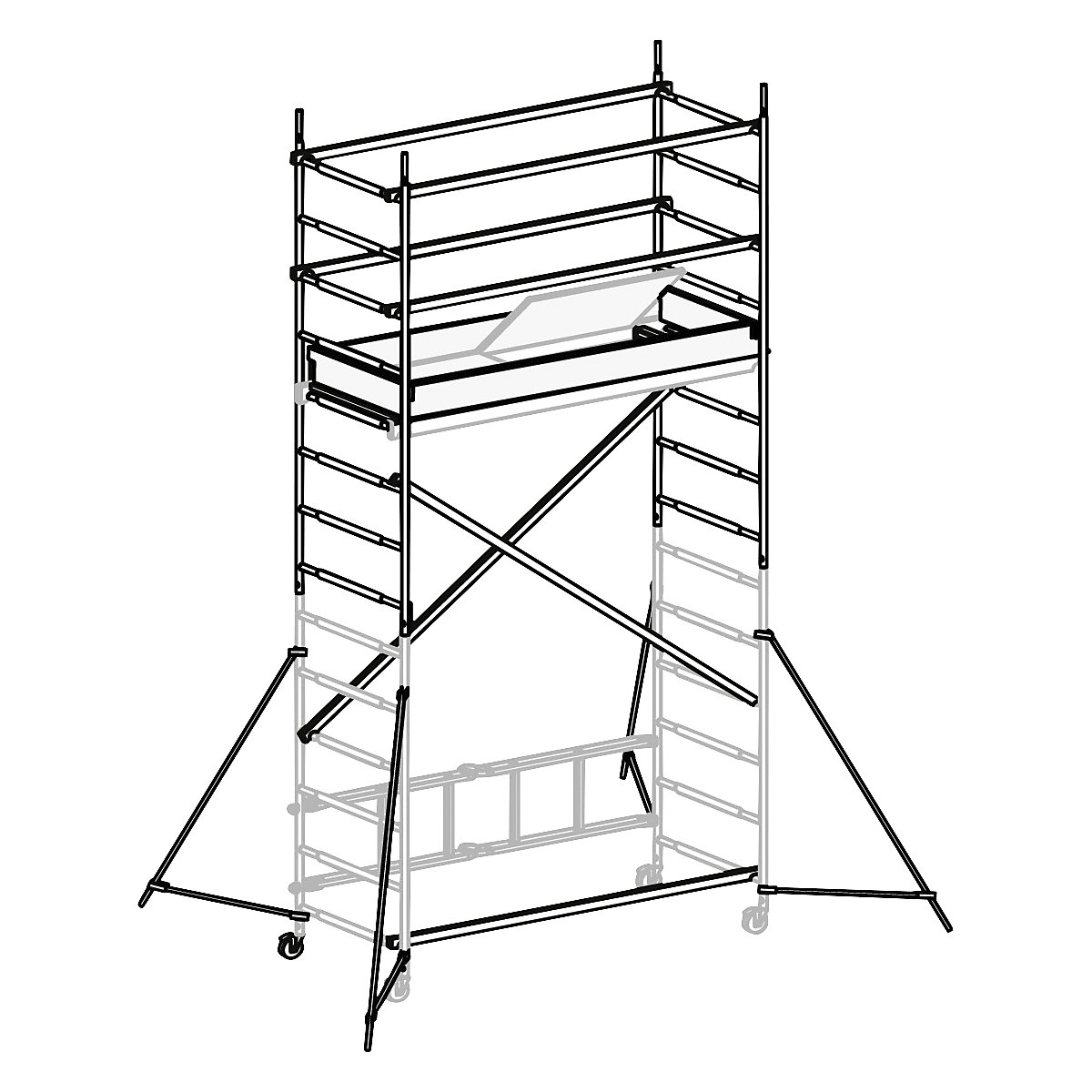ALUPRO CONCEPT modular access tower – HYMER (Product illustration 2)-1