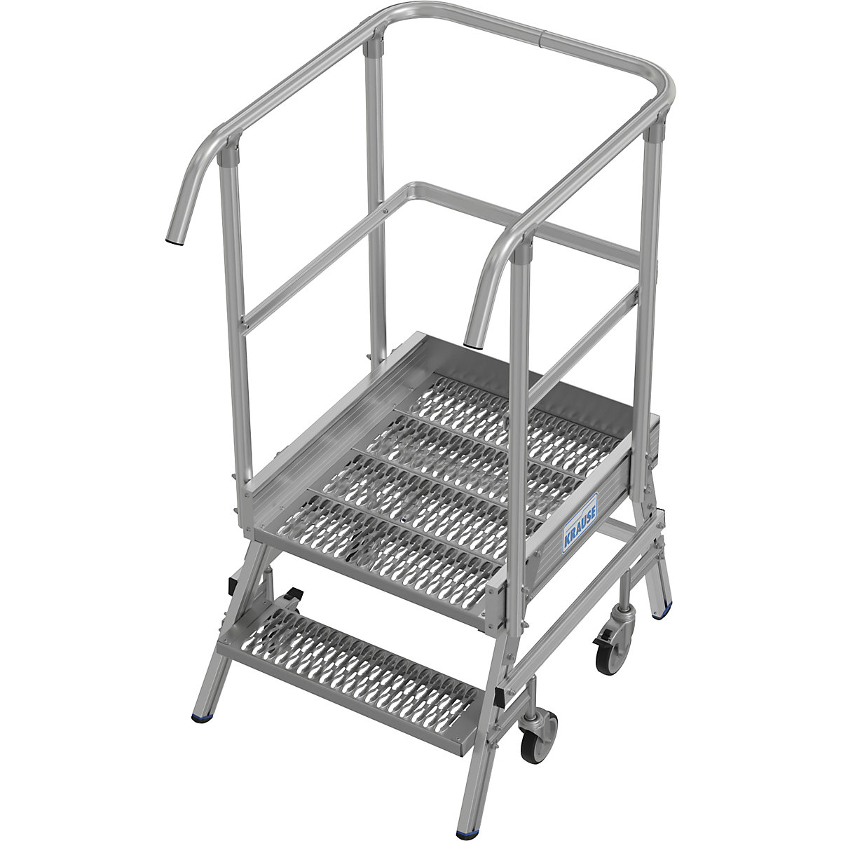 Mobile safety steps with R13 anti-slip properties – KRAUSE, with single sided access, 2 steps incl. platform-4