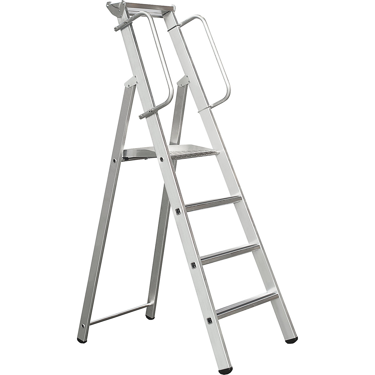 Aluminium step ladder with large platform – ZARGES (Product illustration 2)-1