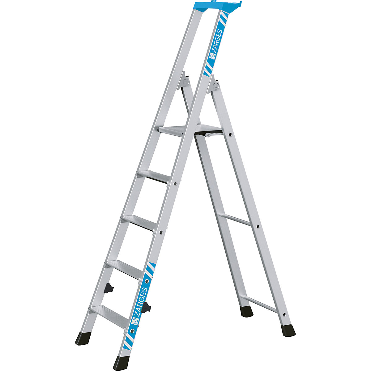 Folding step ladder, single sided access - ZARGES