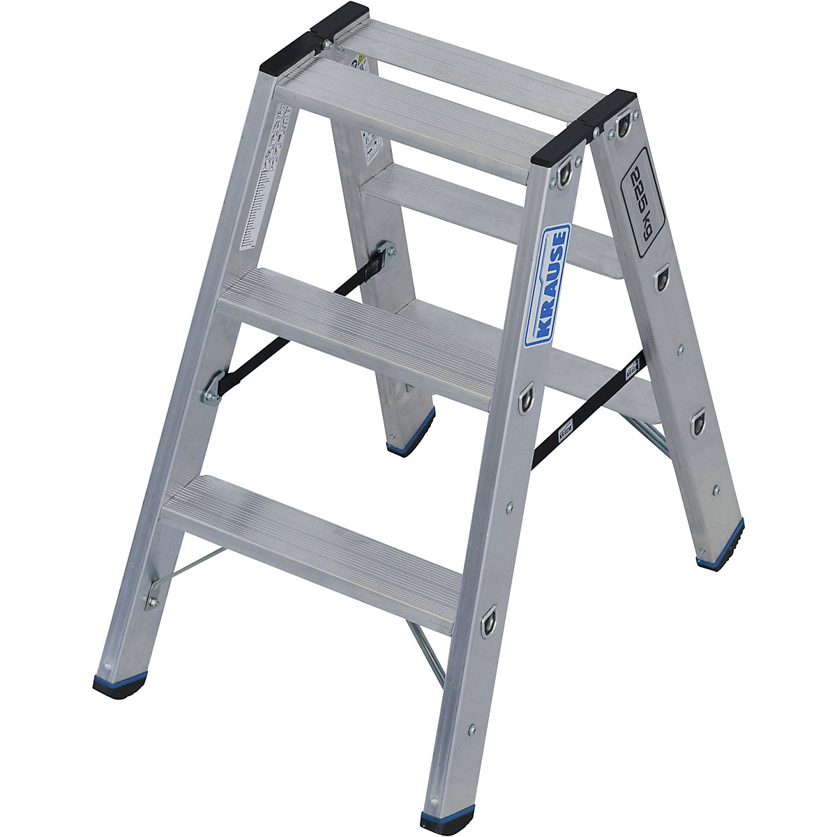 Heavy duty step ladder – KRAUSE, double sided access, up to 225 kg, 2x3 steps-4
