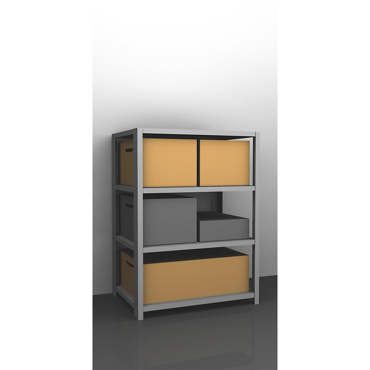 Schwerlast-Schraubregal, verzinkt eurokraft pro, Regalhöhe 1500 mm, Grundregal, Breite x Tiefe 1300 x 800 mm-6