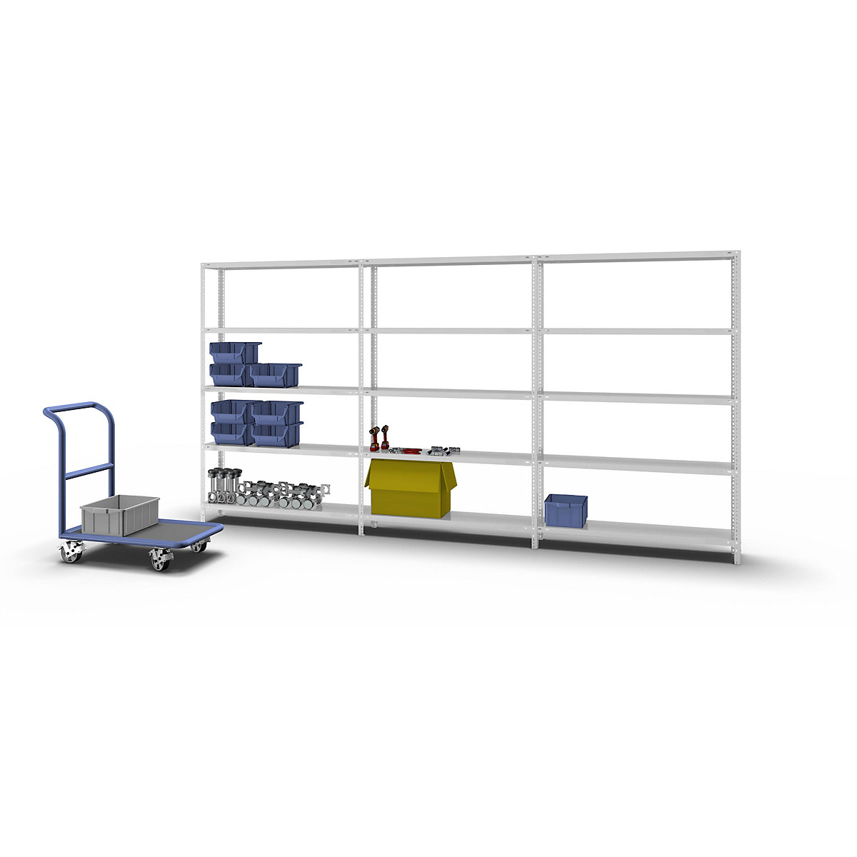 Schraubregal, Bauart leicht, kunststoffbeschichtet eurokraft pro (Produktabbildung 2)-1