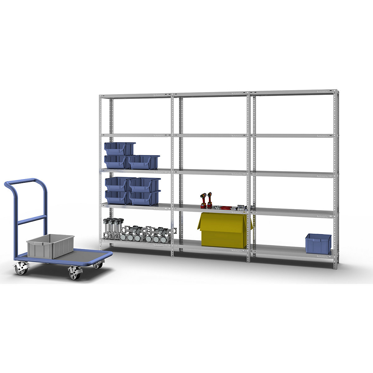Schraubregal, Bauart leicht, verzinkt eurokraft pro (Produktabbildung 2)-1