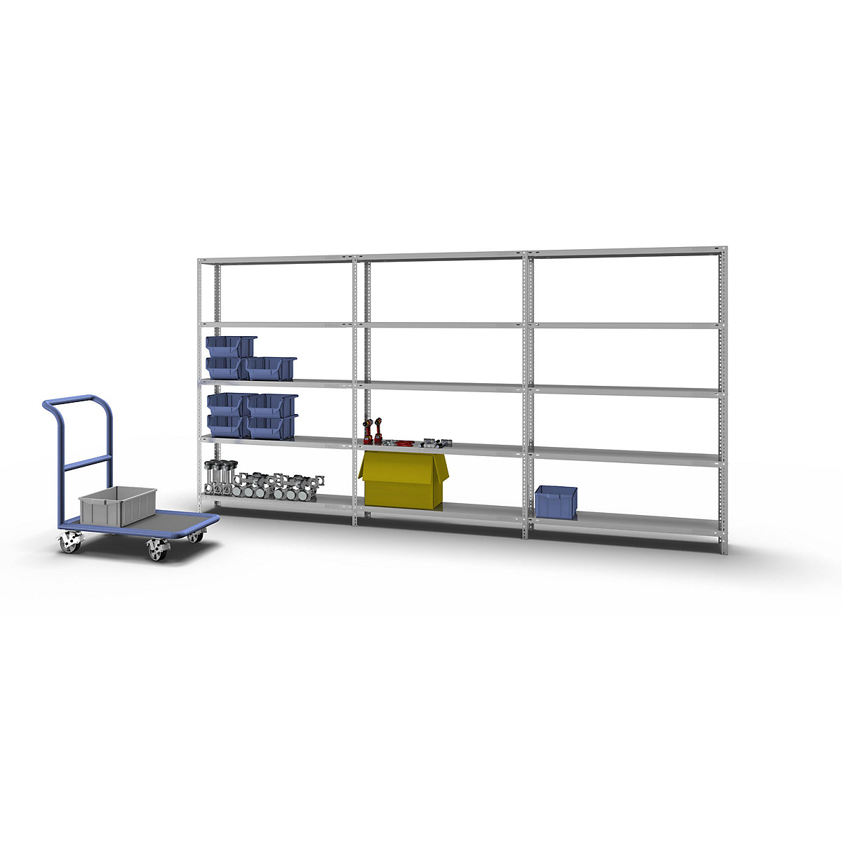 Schraubregal, Bauart leicht, verzinkt eurokraft pro (Produktabbildung 2)-1